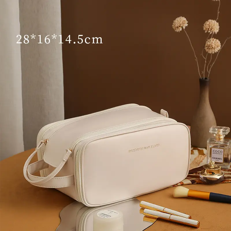 1 Piece Simple Series Simple Solid Color PU Women's Makeup Bags 